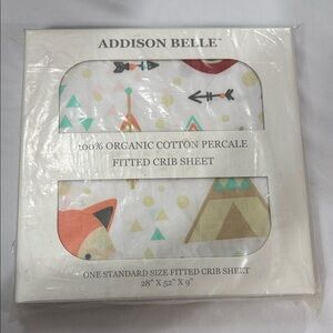 NWT Addison Belle Organic Cotton Fitted Crib Sheet